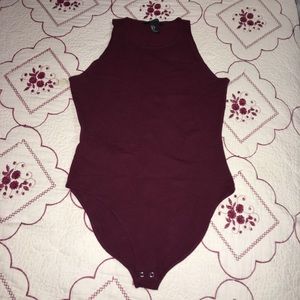 Forever21 Bodysuit in Wine (SIze: Large)